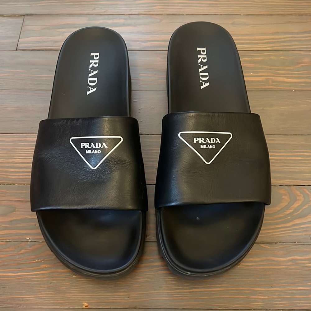 Prada Leather Slides